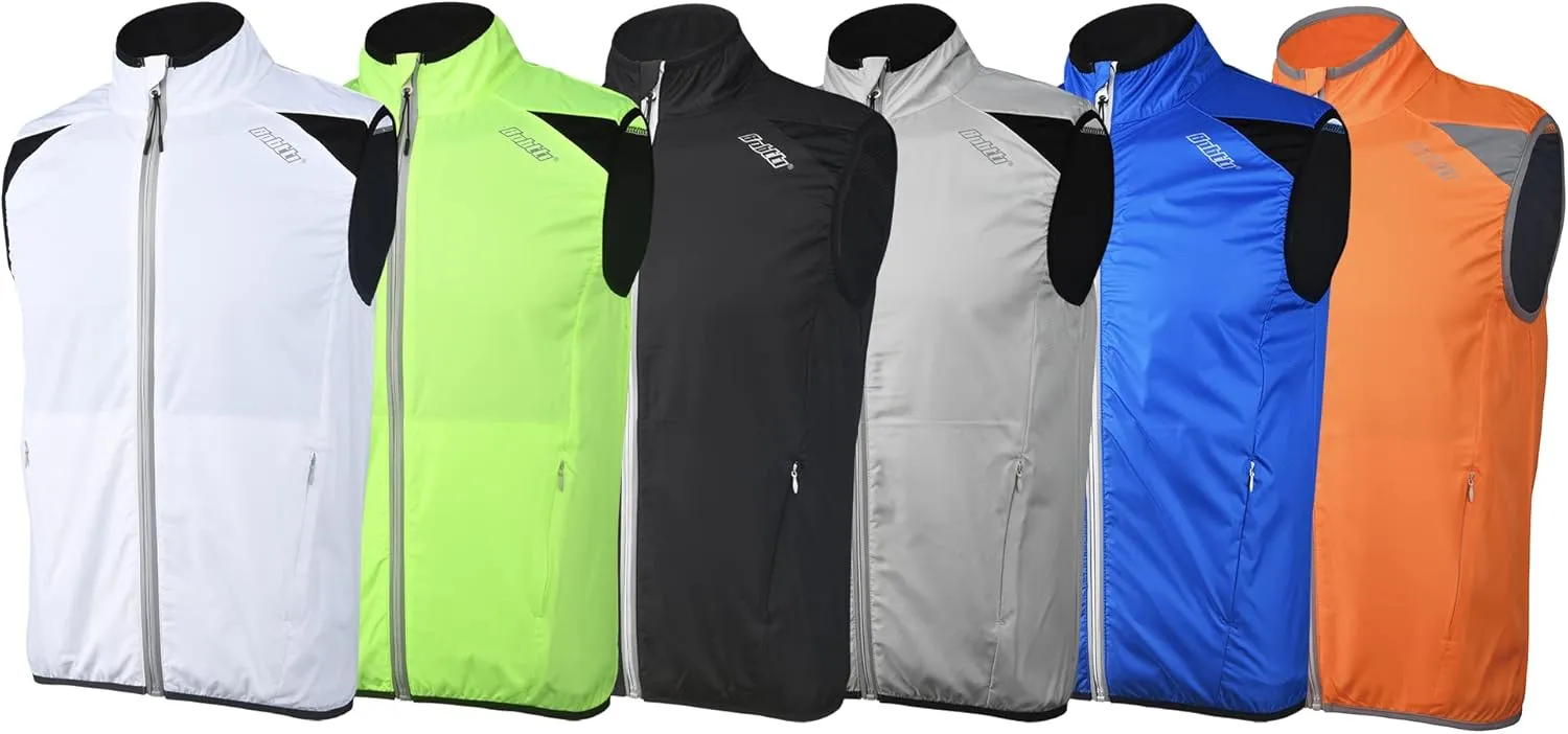 bpbtti Men's Cycling Running Vest Sleeveless Windbreakers With Two side Pockets(2.0) - Windproof, Breathable and Reflective