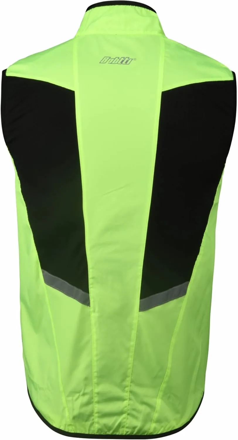 bpbtti Men's Cycling Running Vest Sleeveless Windbreakers With Two side Pockets(2.0) - Windproof, Breathable and Reflective