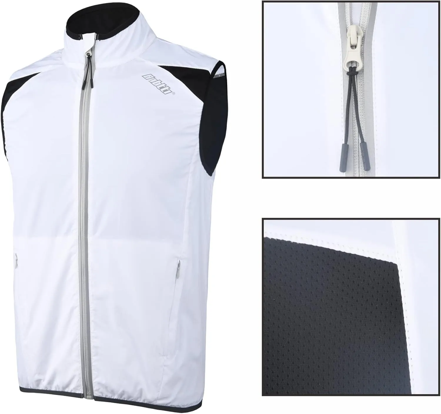 bpbtti Men's Cycling Running Vest Sleeveless Windbreakers With Two side Pockets(2.0) - Windproof, Breathable and Reflective