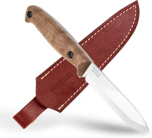BPS Knives BS1FT CSH - Full-Tang Fixed-Blade Knife - Sharp Carbon Steel Bushcraft Knife With Sheath - Survival Compact Knives - Outdoor Tactical Camp Knife