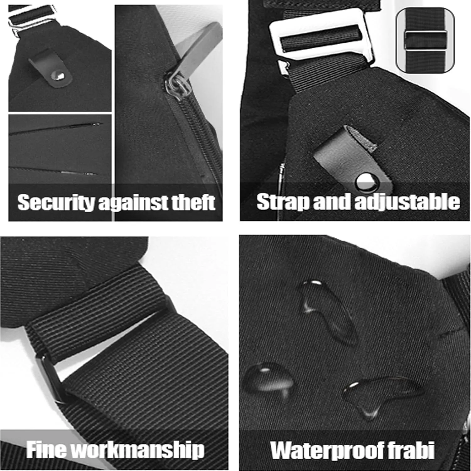 BROADREAM Anti Theft Crossbody Bag for Men Women - Slim Sling Bag Crossbody Shoulder Bag for Travel Hiking Sport Casual