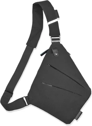 BROADREAM Anti Theft Crossbody Bag for Men Women - Slim Sling Bag Crossbody Shoulder Bag for Travel Hiking Sport Casual