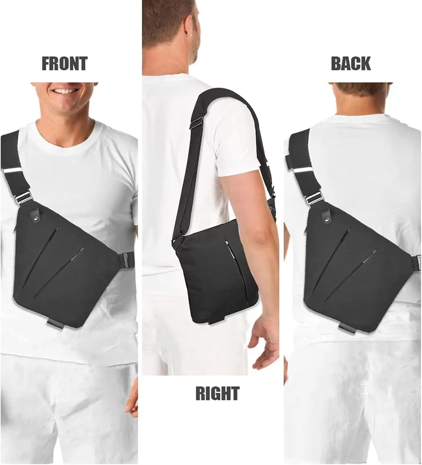 BROADREAM Anti Theft Crossbody Bag for Men Women - Slim Sling Bag Crossbody Shoulder Bag for Travel Hiking Sport Casual