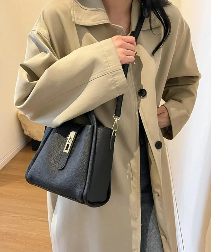 Bucket Bag for Women Soft Leather Bucket Hobo Purse Trendy Crossbody Shoulder Bag Top Handle Handbag Slouchy Tote Satchel
