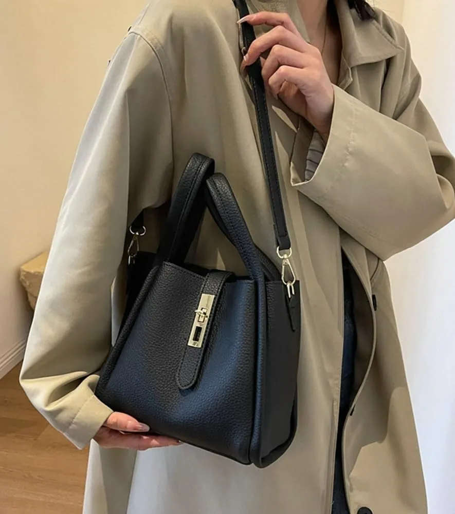 Bucket Bag for Women Soft Leather Bucket Hobo Purse Trendy Crossbody Shoulder Bag Top Handle Handbag Slouchy Tote Satchel