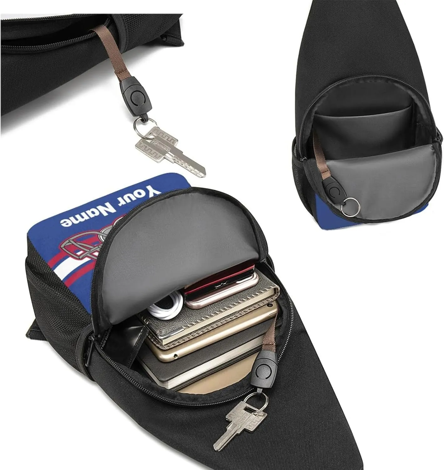 Bufallo Sling Bag,Custom Crossbody Sling Backpack With Name And Number,Personalized Cross Chest Bags,Sling Shoulder Backpack Daypack For Men Women Travel Outdoor
