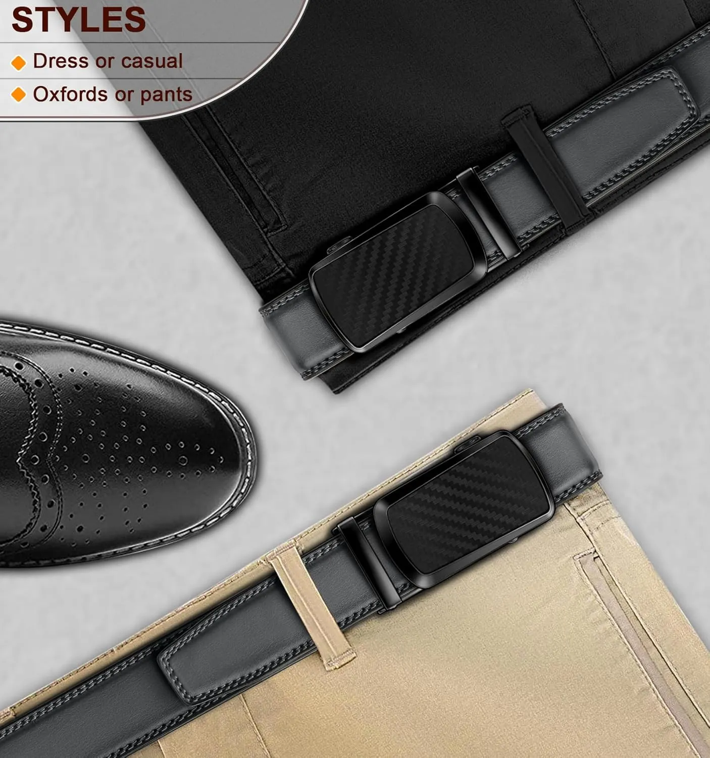 BULLIANT Men's Belt,Brand Ratchet Belt Of Genuine Leather For Gift Men Dress,Size Customized