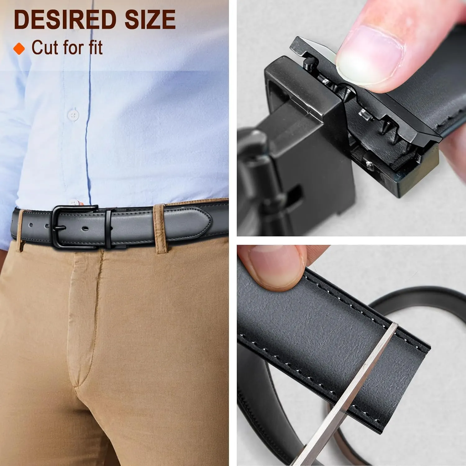 BULLIANT Men's Belt,Reversible Belt Adjustable For Gift Men 1.25”-Cut For Fit-2 Sides in 1 Belt(Not 2)
