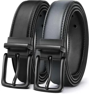 BULLIANT Men's Belt,Reversible Belt Adjustable For Gift Men 1.25”-Cut For Fit-2 Sides in 1 Belt(Not 2)