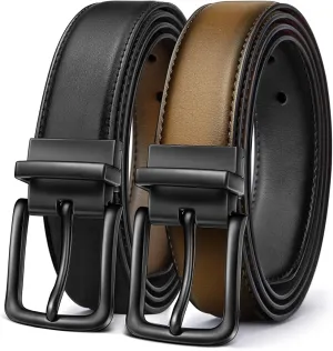 BULLIANT Men's Belt,Reversible Belt Adjustable For Gift Men 1.25”-Cut For Fit-2 Sides in 1 Belt(Not 2)