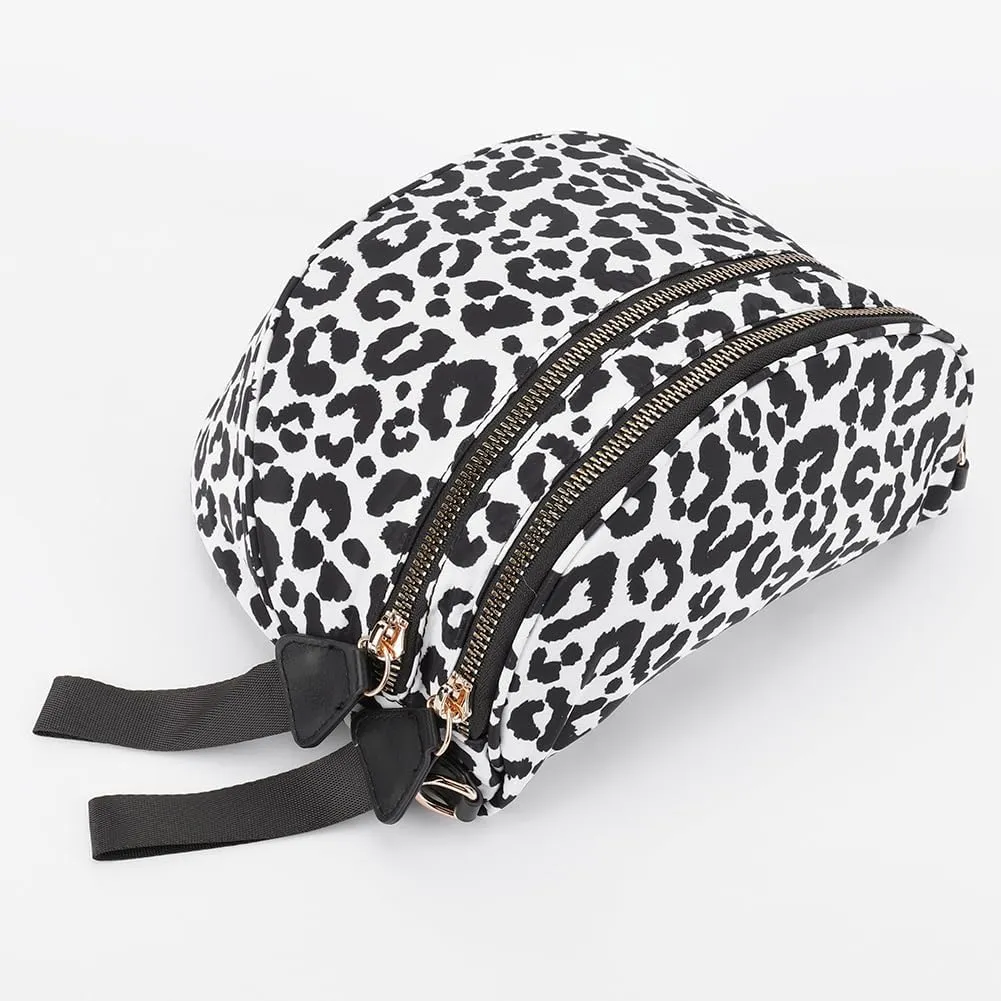 Bum Bags for Women Crossbody,Nylon Checkered Crossbody Bag Black and White Checkered Purse Oversized Slouchy Belt Bag