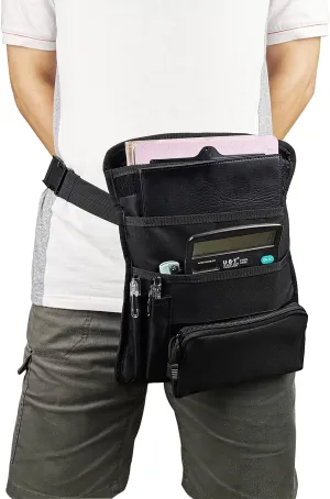Buraku Server Apron Waiter Waitress Tablet Holder With Money Pouch for Women Men Commercial Restaurant Waiter Apron Black