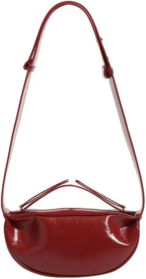 Burgundy Purses for Women Small Crossbody Bags for Women Retro Mini Handbag Dumpling Bag Crescent Bag Satchel for Everyday
