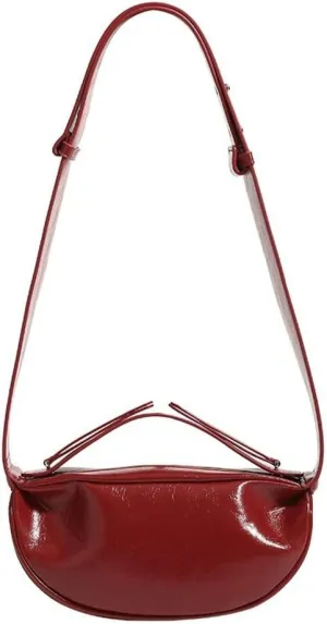 Burgundy Purses for Women Small Crossbody Bags for Women Retro Mini Handbag Dumpling Bag Crescent Bag Satchel for Everyday
