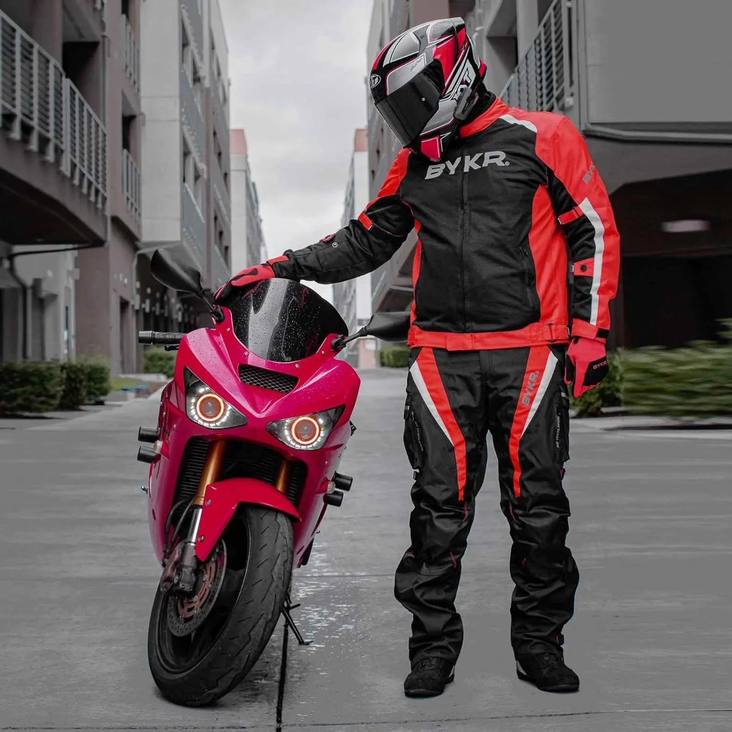 BYKR Mesh Motorcycle Jacket For Men Dual Sports Adventure Breathable Riding Protective Motorbike Jackets Enduro CE Armored