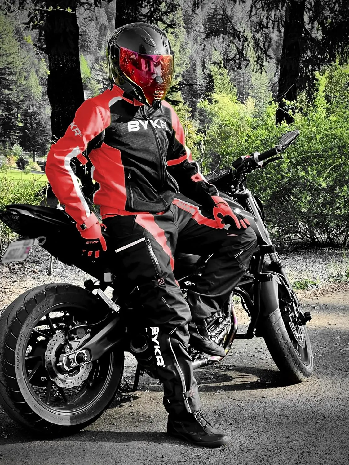 BYKR Mesh Motorcycle Jacket For Men Dual Sports Adventure Breathable Riding Protective Motorbike Jackets Enduro CE Armored