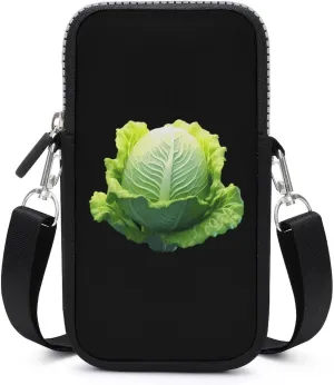 Cabbage Crossbody Phone Bag Portable Cellphone Purse Card Holder Wallet Shoulder Bag