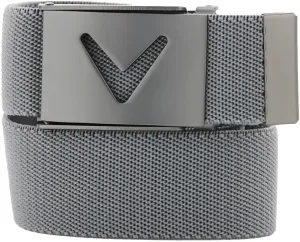 Callaway Men's V-Logo Web Golf Belt, Durable Textured Stretch Material, Metal Tip & Adjustable Buckle, Solid Color