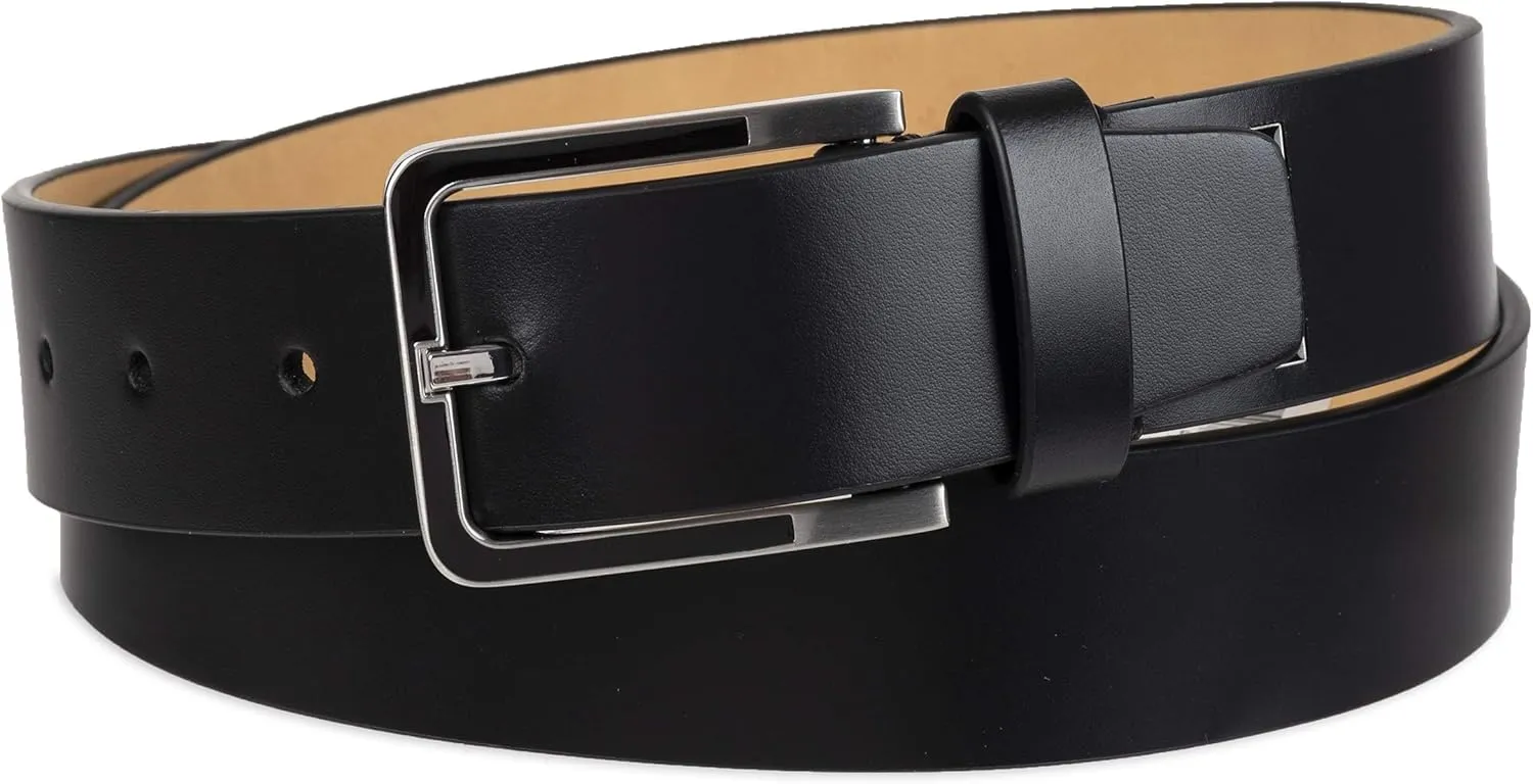 Calvin Klein Men's Modern Dress Minimalist Belt with Classic Harness Buckle
