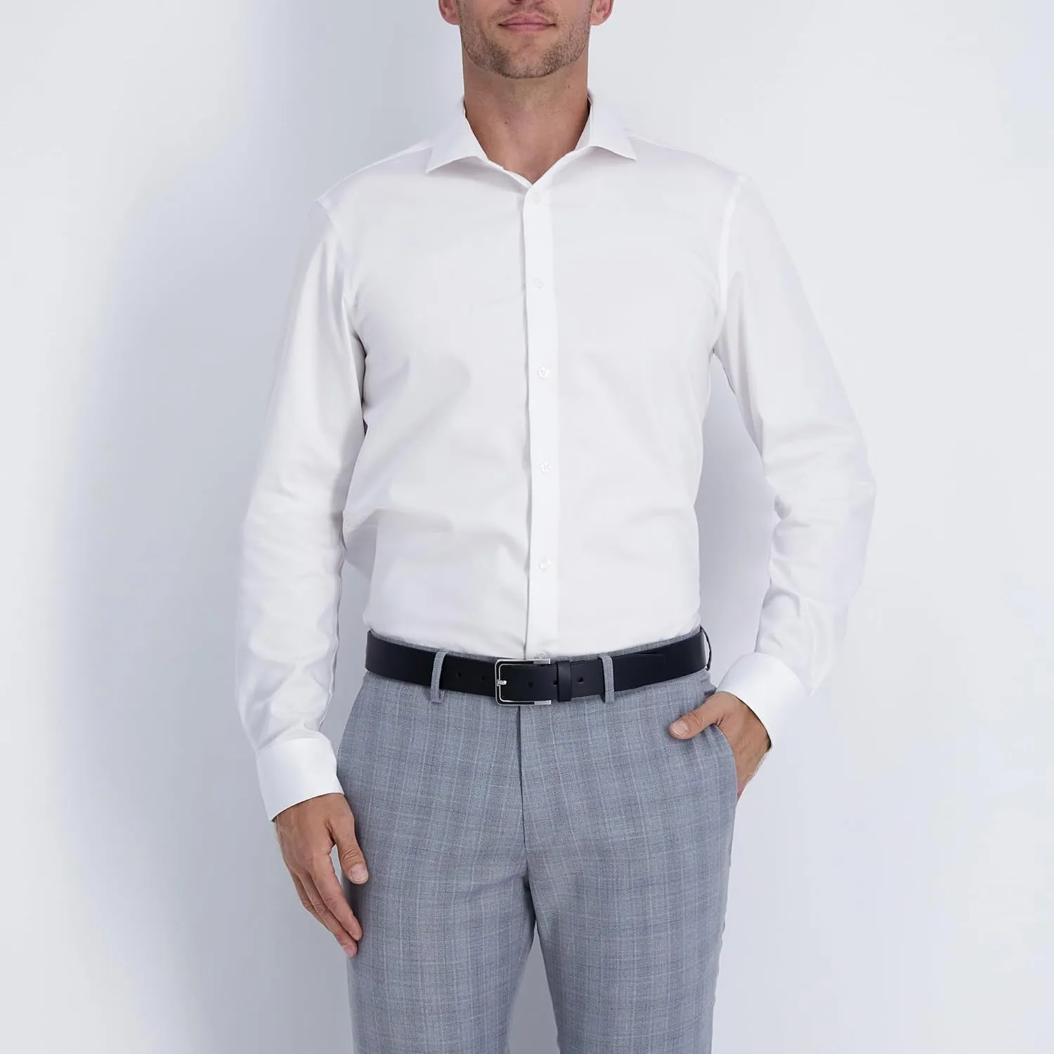 Calvin Klein Men's Modern Dress Minimalist Belt with Classic Harness Buckle