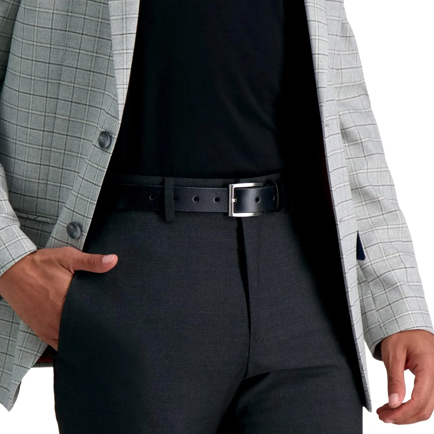 Calvin Klein Men's Modern Dress Minimalist Belt with Classic Harness Buckle