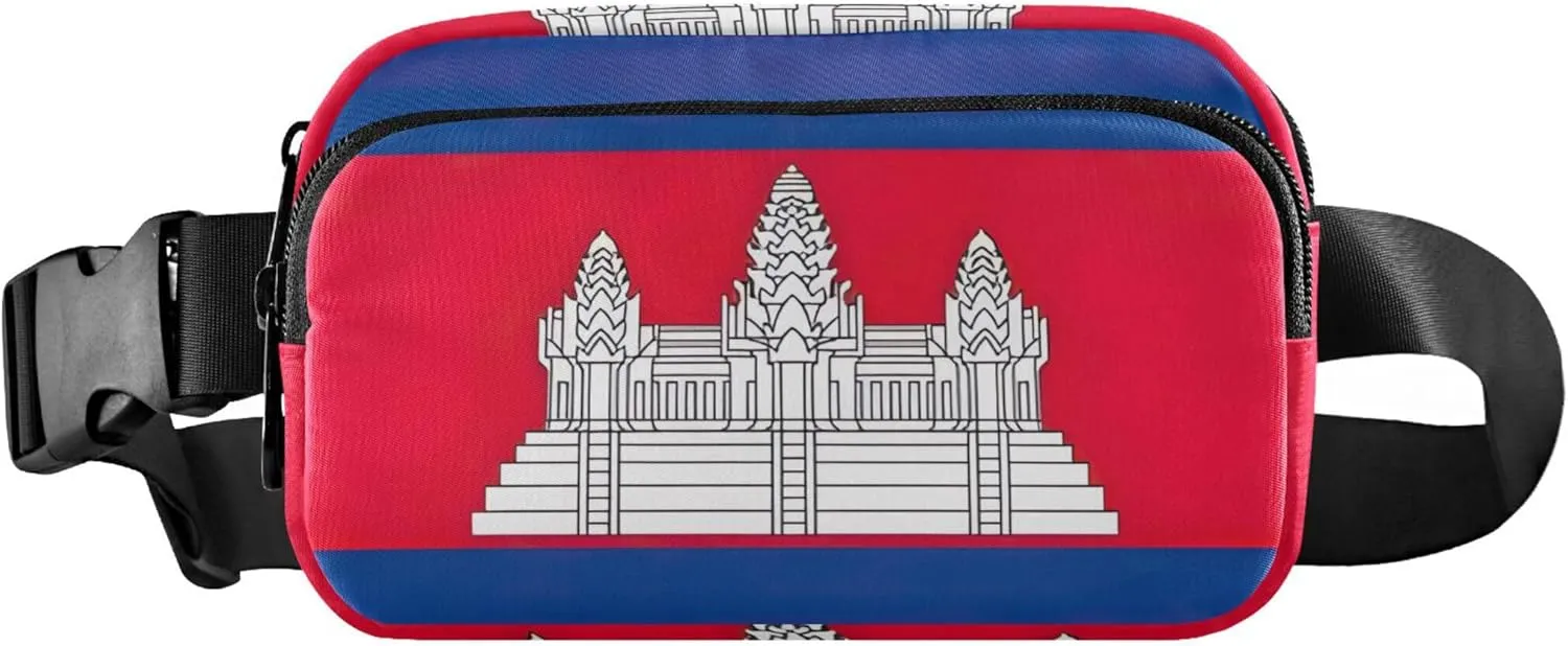 Cambodia Flag Womens Fanny Pack Waterproof Belt Bag Hip Pack Cute Waist Pouch for Women