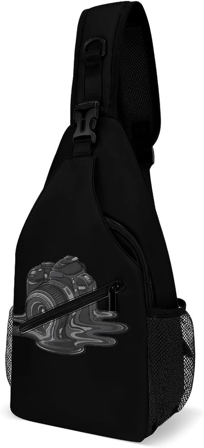 Camera Melt Fashion Sling Bag Shoulder Chest Crossbody Bags for Women Men Backpack Daypack Travel Hiking