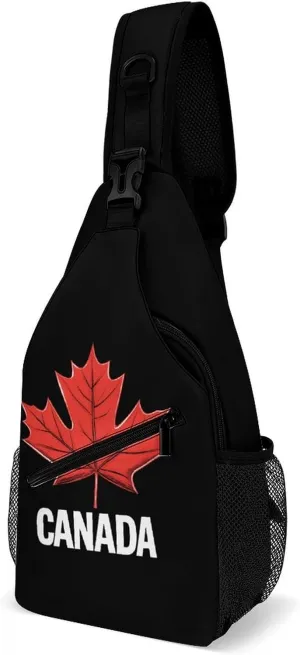 Canadian Maple Leaf Sling Backpack Multipurpose Crossbody Shoulder Bags Travel Chest Bag Hiking Daypack