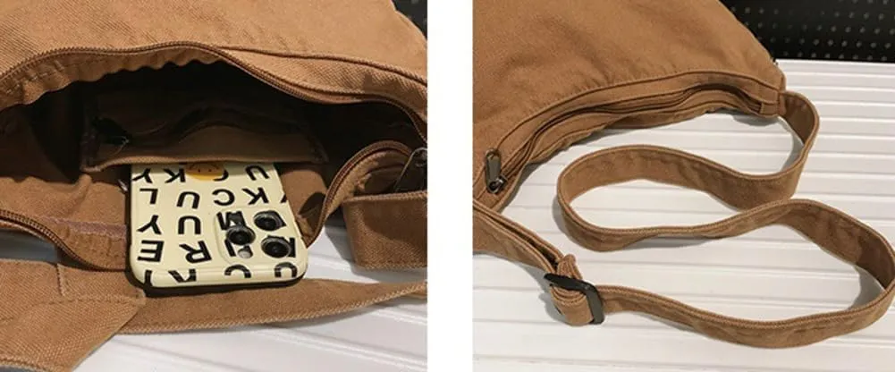 Canvas Crossbody Purses for Women Slouchy Shoulder Bag Casual Travel Bag Satchel Bag Hobo Bag Purses Holiday Outdoor