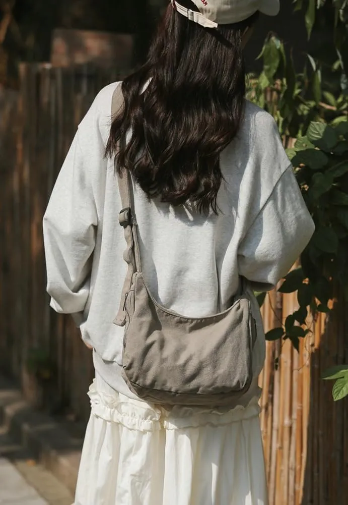 Canvas Crossbody Purses for Women Slouchy Shoulder Bag Casual Travel Bag Satchel Bag Hobo Bag Purses Holiday Outdoor