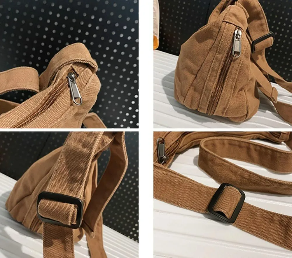 Canvas Crossbody Purses for Women Slouchy Shoulder Bag Casual Travel Bag Satchel Bag Hobo Bag Purses Holiday Outdoor