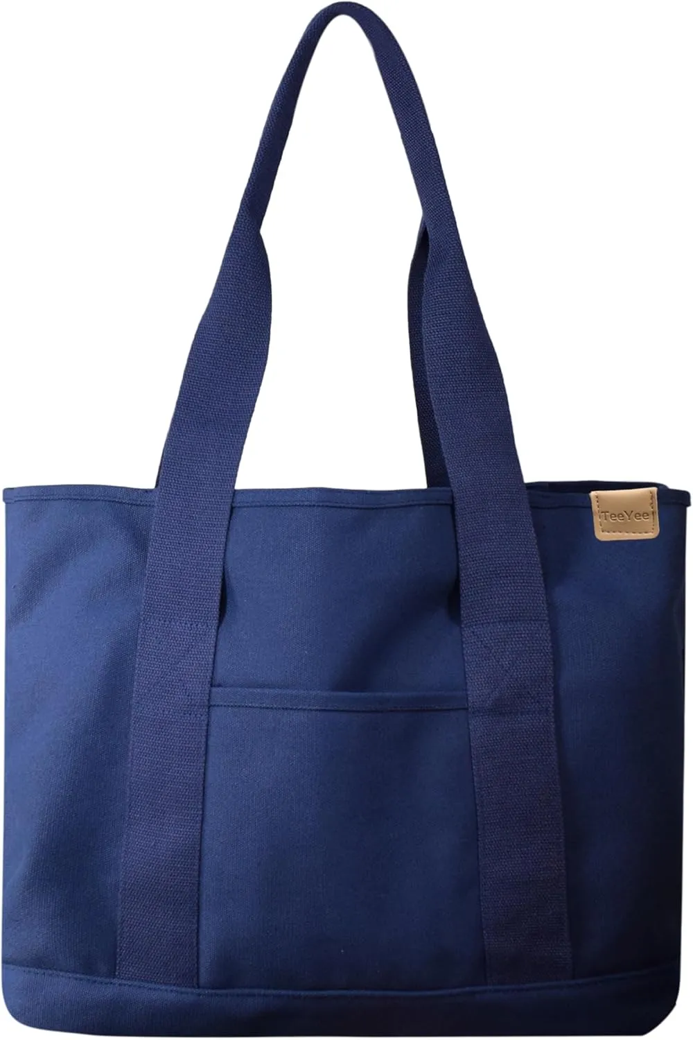 Canvas Tote Bag Casual Multi pockets Handbags Large Capacity Shopping Shoulder Bag with Pocket Bags Work Purses