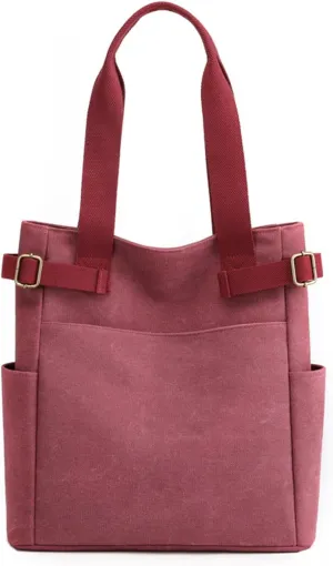 Canvas Tote Bag for Women With Pockets,Large Canvas Tote Bag With Zipper And Compartments Crossbody Work Tote Bag Fall Shoulder Bag Satchel Hobo Bag Messenger Bag For Everyday Shopping Travel (B)