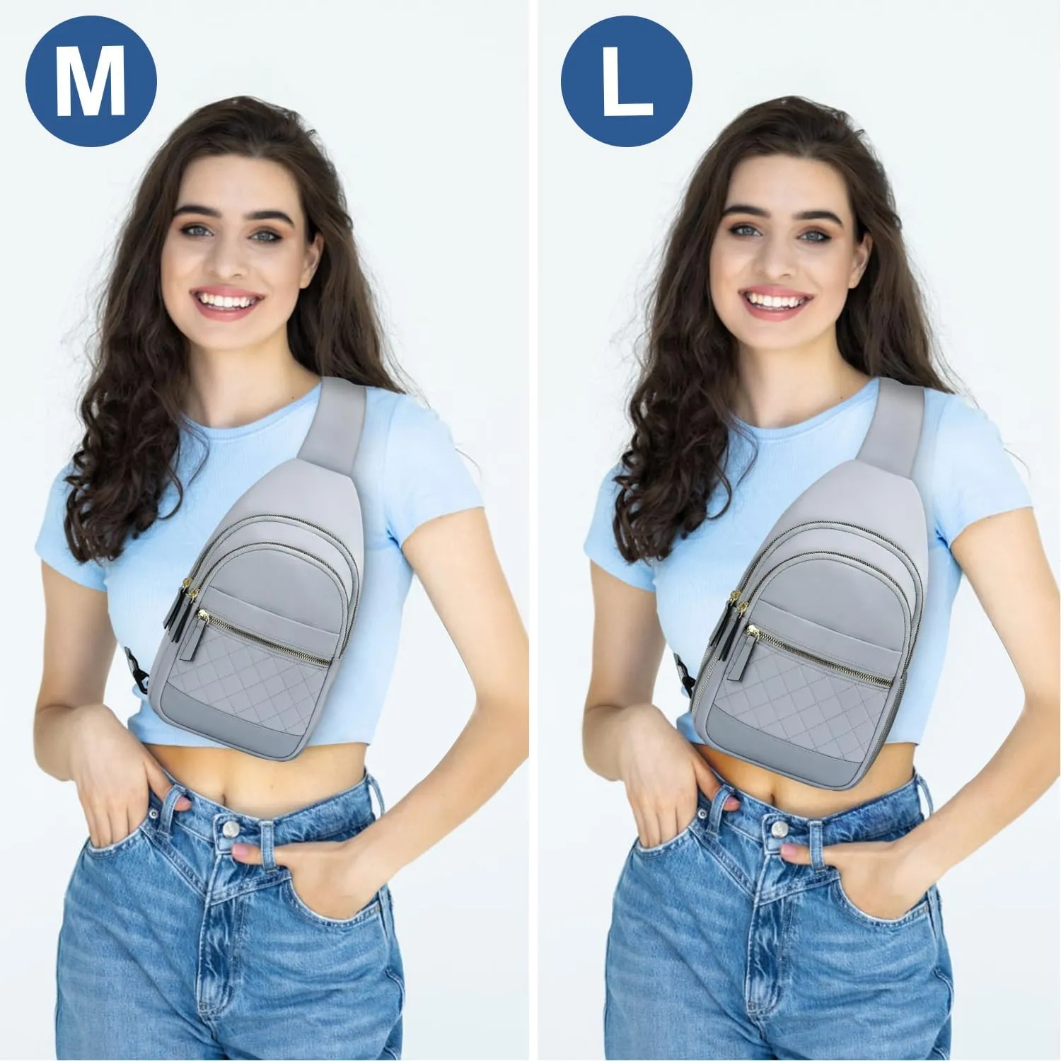 Capolo Sling Bag for Women Men Waterproof Crossbody Bags for Women Trendy Casual Fanny Pack with Convertible Shoulder Strap Chest Bag for Travel Hiking(Blue, Medium)
