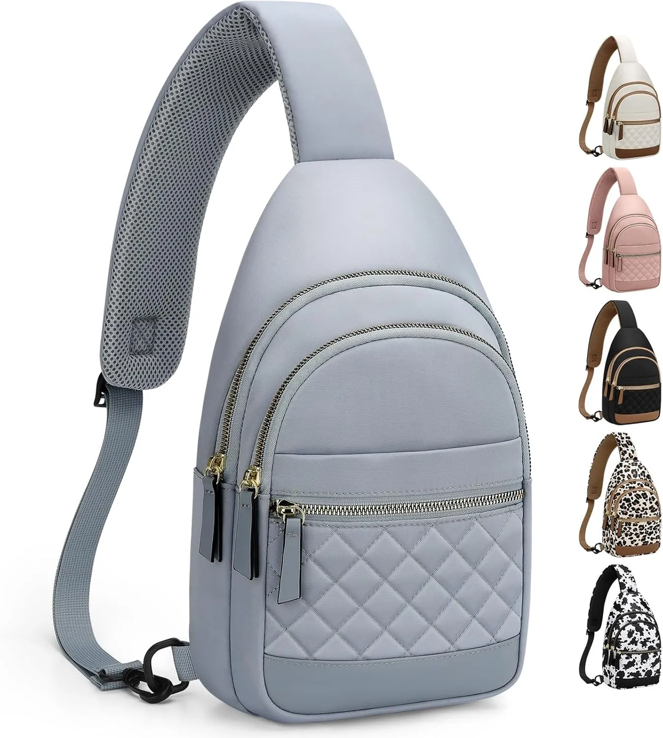 Capolo Sling Bag for Women Men Waterproof Crossbody Bags for Women Trendy Casual Fanny Pack with Convertible Shoulder Strap Chest Bag for Travel Hiking(Blue, Medium)