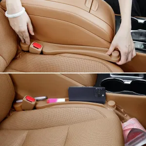 Car Seat Gap Filler Set of 2, Soft Foam Multifunctional Seat Side Gap Filler with Organizer & Hook Function, 3in1 Gap Stopper Universal Fit Car SUV Truck Fill The Gap Between Seat & Console