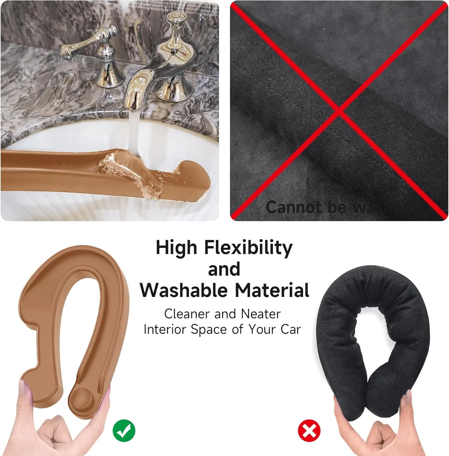 Car Seat Gap Filler Set of 2, Soft Foam Multifunctional Seat Side Gap Filler with Organizer & Hook Function, 3in1 Gap Stopper Universal Fit Car SUV Truck Fill The Gap Between Seat & Console