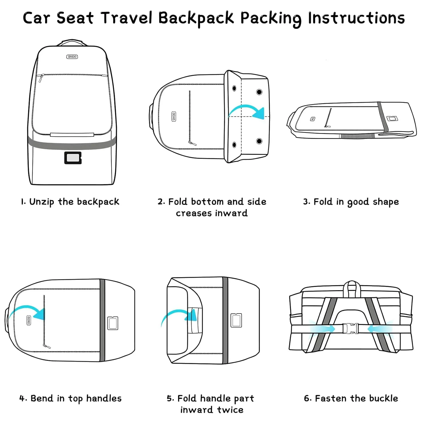 Car Seat Travel Bag - Padded Car Seat Carrier with Steel Cable Handle and Reflective Stripes, Large Durable Airport Gate Check Bag with Shoulder Strap