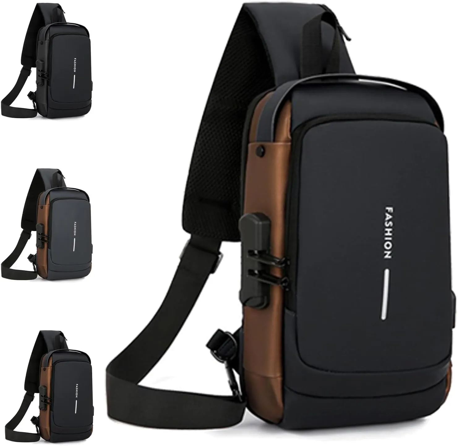 Carbon Fiber Streamline Anti-Theft Sling Bag, Sling Bag Anti Theft, Carbon Fiber Sling Bags for Men