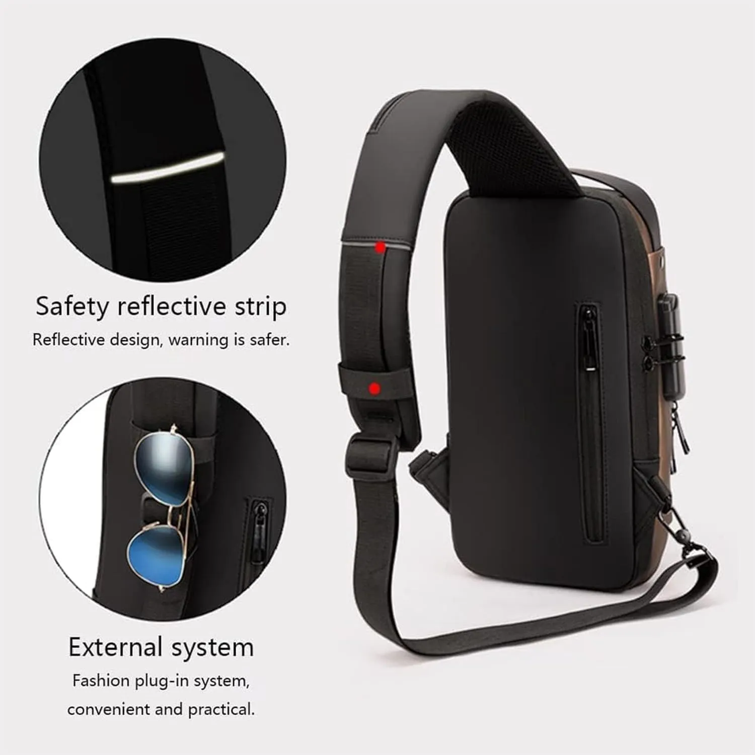 Carbon Fiber Streamline Anti-Theft Sling Bag, Sling Bag Anti Theft, Carbon Fiber Sling Bags for Men