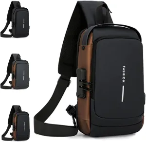 Carbon Fiber Streamline Anti-Theft Sling Bag, Sling Bag Anti Theft, Carbon Fiber Sling Bags for Men