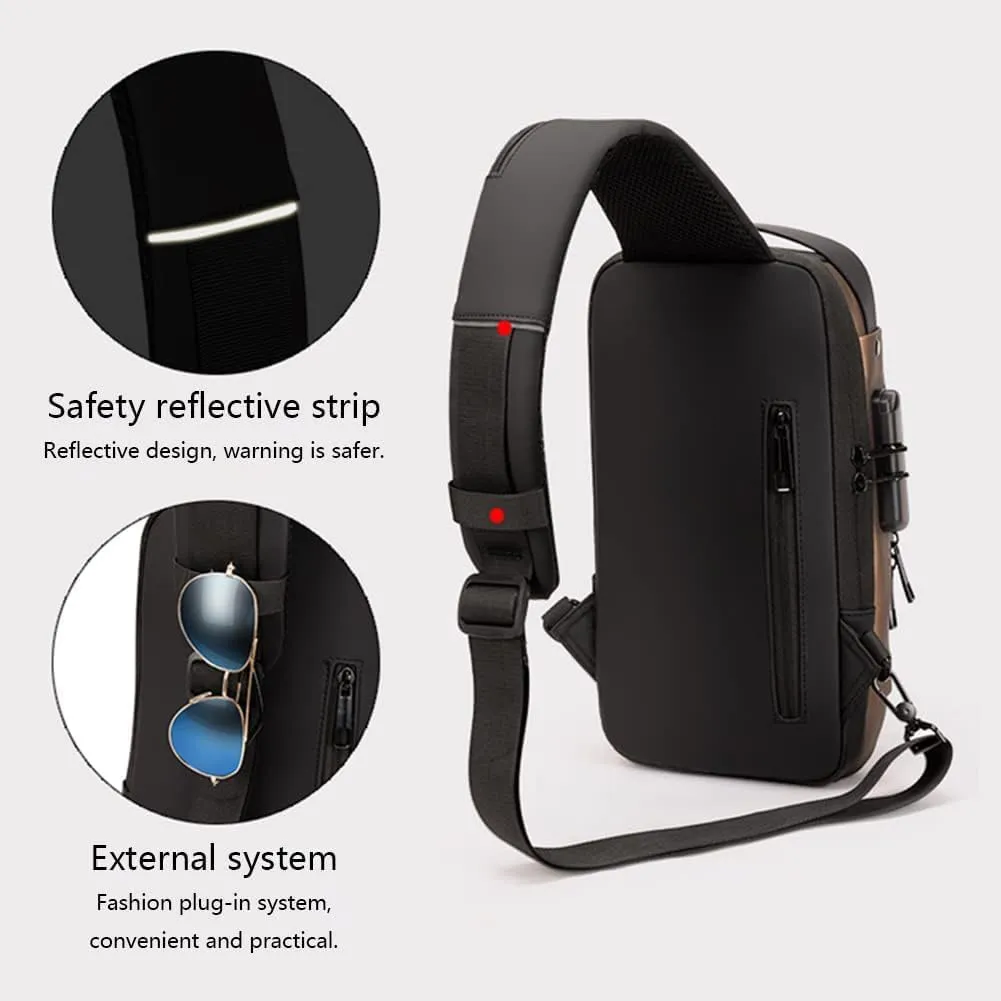 Carbon Fiber Streamline Anti-theft Sling Bag,Fashion New Carbon Fiber Streamline Anti-Theft Sling Bag