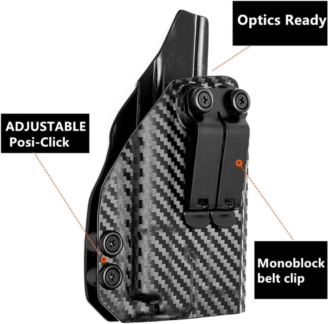 Carbon Fibre Kydex IWB Holster for PSA Dagger Compact Taurus G2C G3C G3 Sig Sauer P365 X-Macro with Olight PL mini 2 Valkyrie 600 Lumens Light