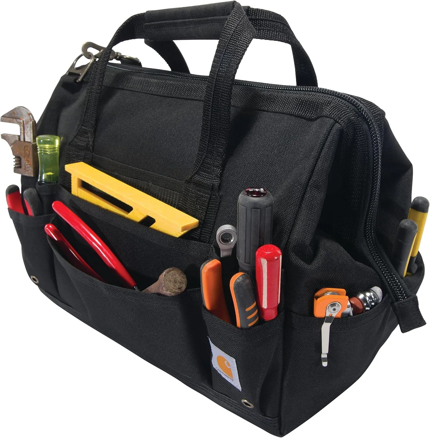 Carhartt Onsite Tool Bag, Durable Water-Resistant, Tool Storage Bag, Heavyweight, 16-Inch 30 Pocket, Black