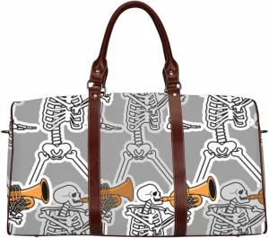 Carry On Bags For Airplanes Skull Music Horn Instrument Carry On Duffel Bags For Airplanes Overnight Bag With Toiletry Bag Hospital Bag For Labor (Type-1,18.62"x 8.5"x 9.65")