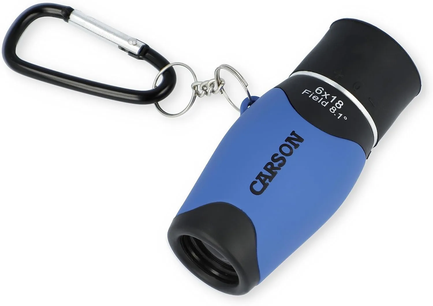 Carson MiniMight 6x18mm Pocket Monocular with Carabiner Clip, Blue (MM-618CB)