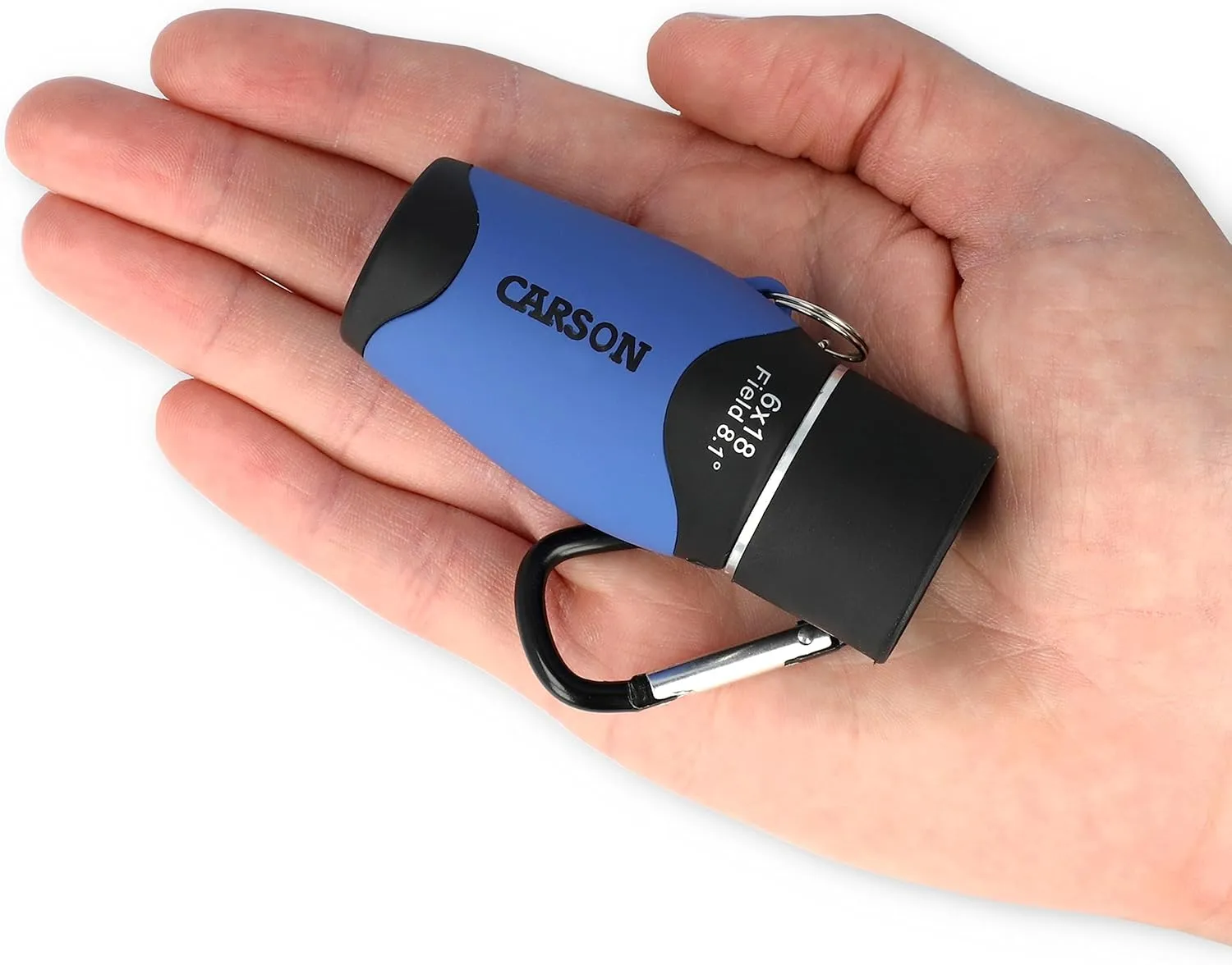 Carson MiniMight 6x18mm Pocket Monocular with Carabiner Clip, Blue (MM-618CB)