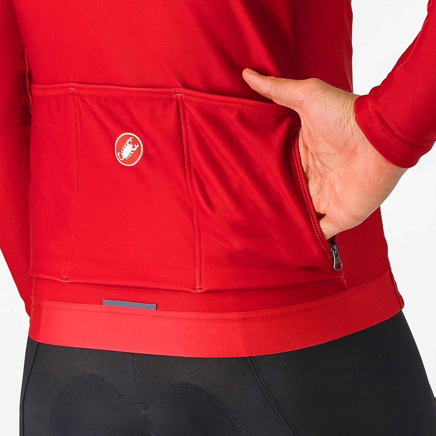 CASTELLI Men’s Espresso Thermal Jersey, Long Sleeve Full Zip Up Fleece Lined Jersey for Road & Gravel Cycling and Biking