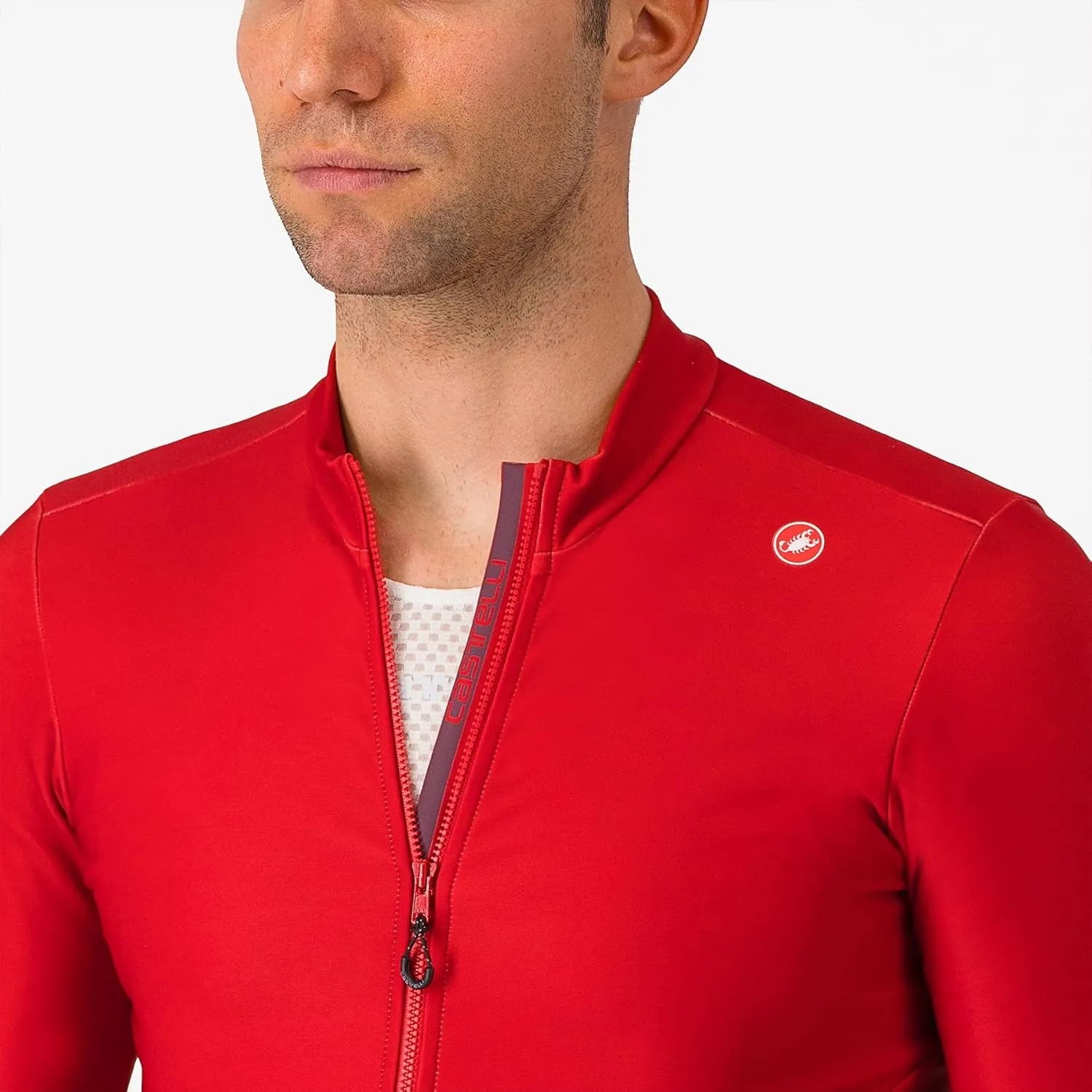 CASTELLI Men’s Espresso Thermal Jersey, Long Sleeve Full Zip Up Fleece Lined Jersey for Road & Gravel Cycling and Biking