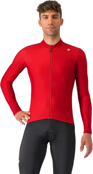 CASTELLI Men’s Espresso Thermal Jersey, Long Sleeve Full Zip Up Fleece Lined Jersey for Road & Gravel Cycling and Biking
